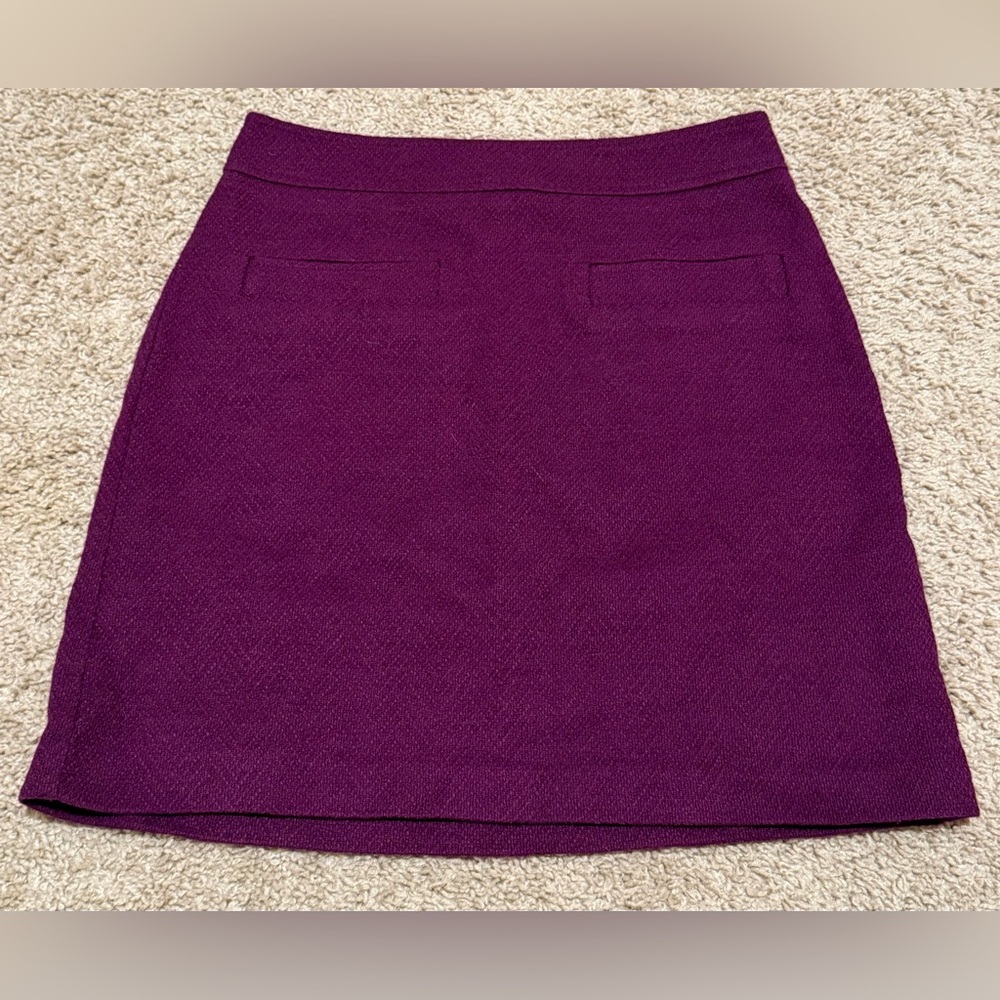 Loft / Ann Taylor Purple Size Zip Skirt Size 0 Lined Textured